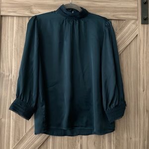 Zara- HIGH COLLAR SATIN EFFECT BLOUSE